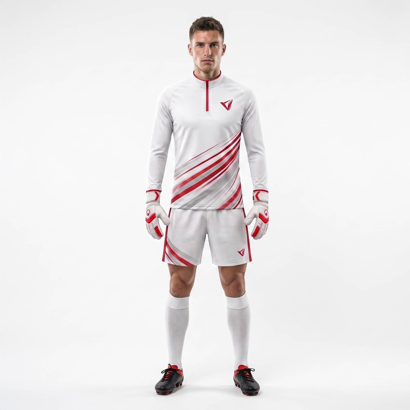 Kinetic Goalkeeper Serie Unser nach Schweizer Ingenieurskunst entwickeltes Textilportfolio trägt die Vision Ihres Vereins in jeden Bereich des Spielfelds. Mit einer Größenauswahl von S bis 2XL und Optionen für Standard-, Technik- oder Jacquard-Stoffe bauen wir eine vollständige, maßgeschneiderte Identität für Ihr Team auf.
